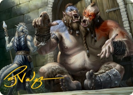 Ettin Art Card (Gold-Stamped Signature) [Dungeons & Dragons: Adventures in the Forgotten Realms Art Series] | Anubis Games and Hobby