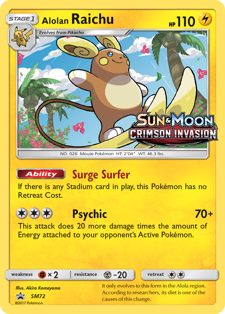 Alolan Raichu (SM72) (Prerelease Promo) [Sun & Moon: Black Star Promos] | Anubis Games and Hobby