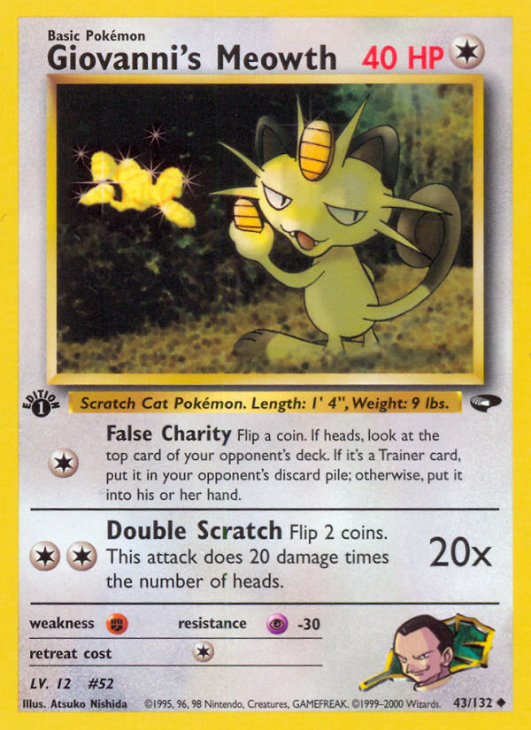 Giovanni's Meowth (43/132) [Gym Challenge 1st Edition] | Anubis Games and Hobby