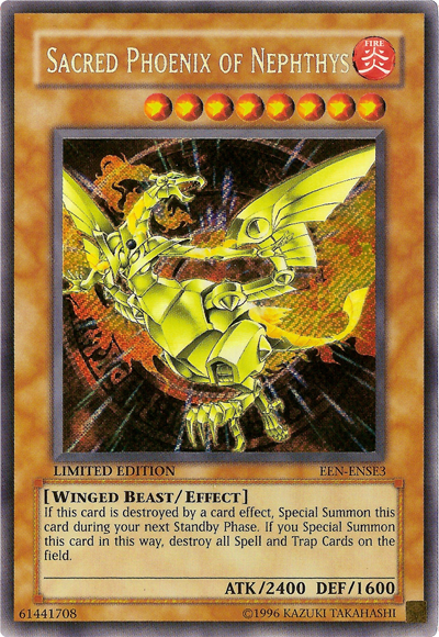 Sacred Phoenix of Nephthys [EEN-ENSE3] Secret Rare | Anubis Games and Hobby