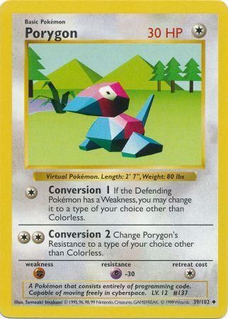 Porygon (39/102) [Base Set Shadowless Unlimited] | Anubis Games and Hobby