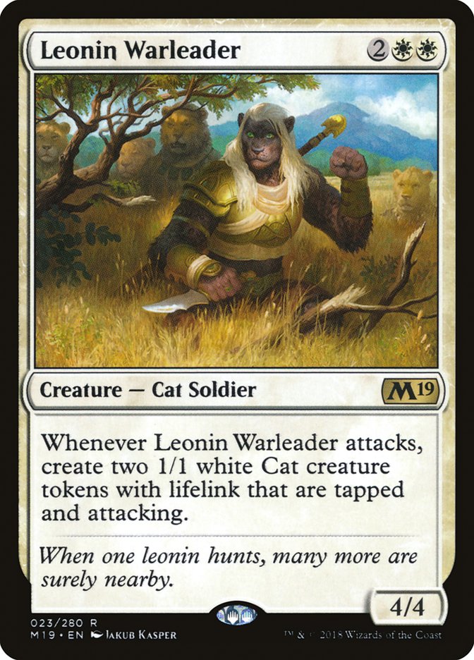 Leonin Warleader [Core Set 2019] | Anubis Games and Hobby