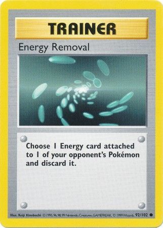 Energy Removal (92/102) [Base Set Shadowless Unlimited] | Anubis Games and Hobby