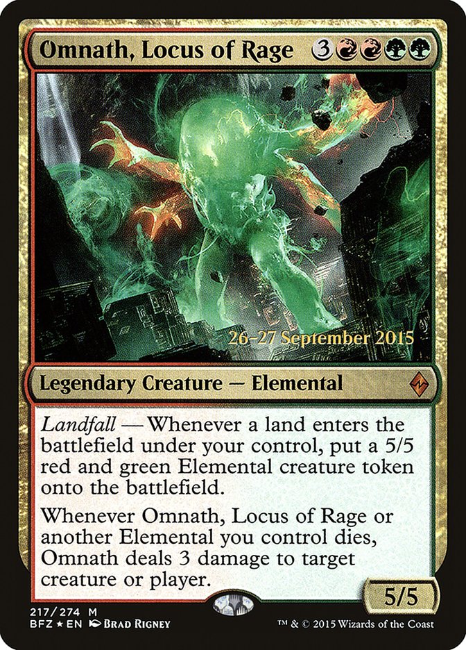 Omnath, Locus of Rage [Battle for Zendikar Prerelease Promos] | Anubis Games and Hobby