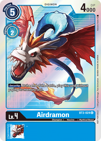 Airdramon [BT3-024] (Buy-A-Box Promo) [Release Special Booster Ver.1.5 Promos] | Anubis Games and Hobby