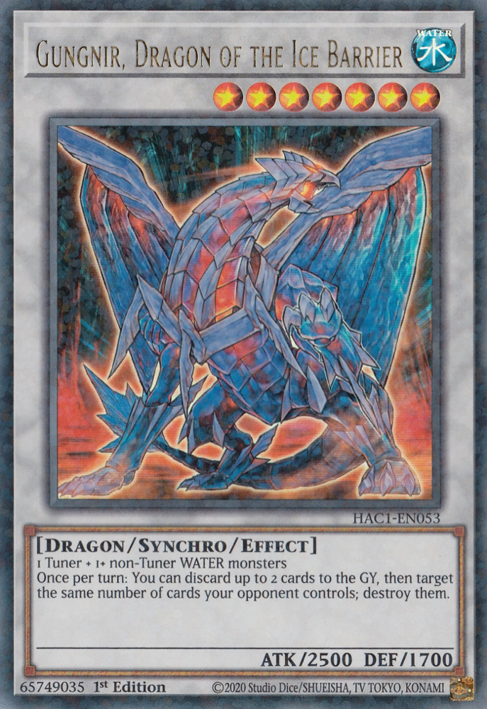 Gungnir, Dragon of the Ice Barrier (Duel Terminal) [HAC1-EN053] Parallel Rare | Anubis Games and Hobby