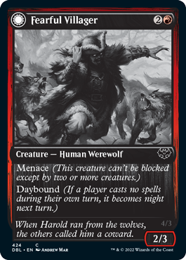 Fearful Villager // Fearsome Werewolf [Innistrad: Double Feature] | Anubis Games and Hobby