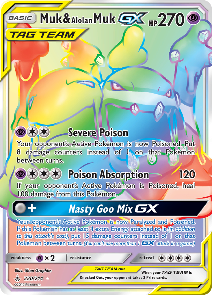 Muk & Alolan Muk GX (220/214) [Sun & Moon: Unbroken Bonds] | Anubis Games and Hobby