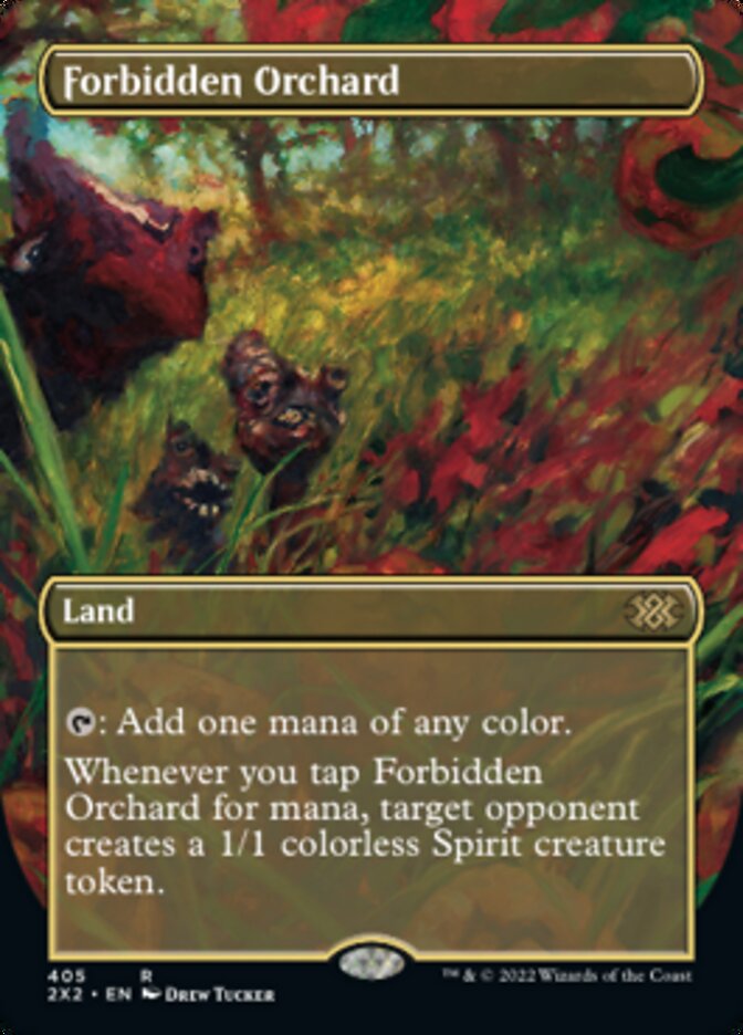 Forbidden Orchard (Borderless Alternate Art) [Double Masters 2022] | Anubis Games and Hobby