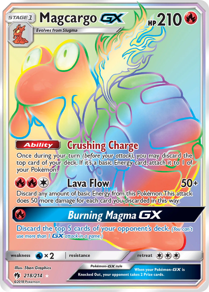 Magcargo GX (218/214) [Sun & Moon: Lost Thunder] | Anubis Games and Hobby