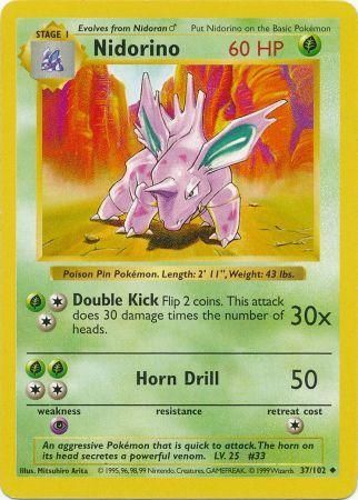 Nidorino (37/102) [Base Set Shadowless Unlimited] | Anubis Games and Hobby