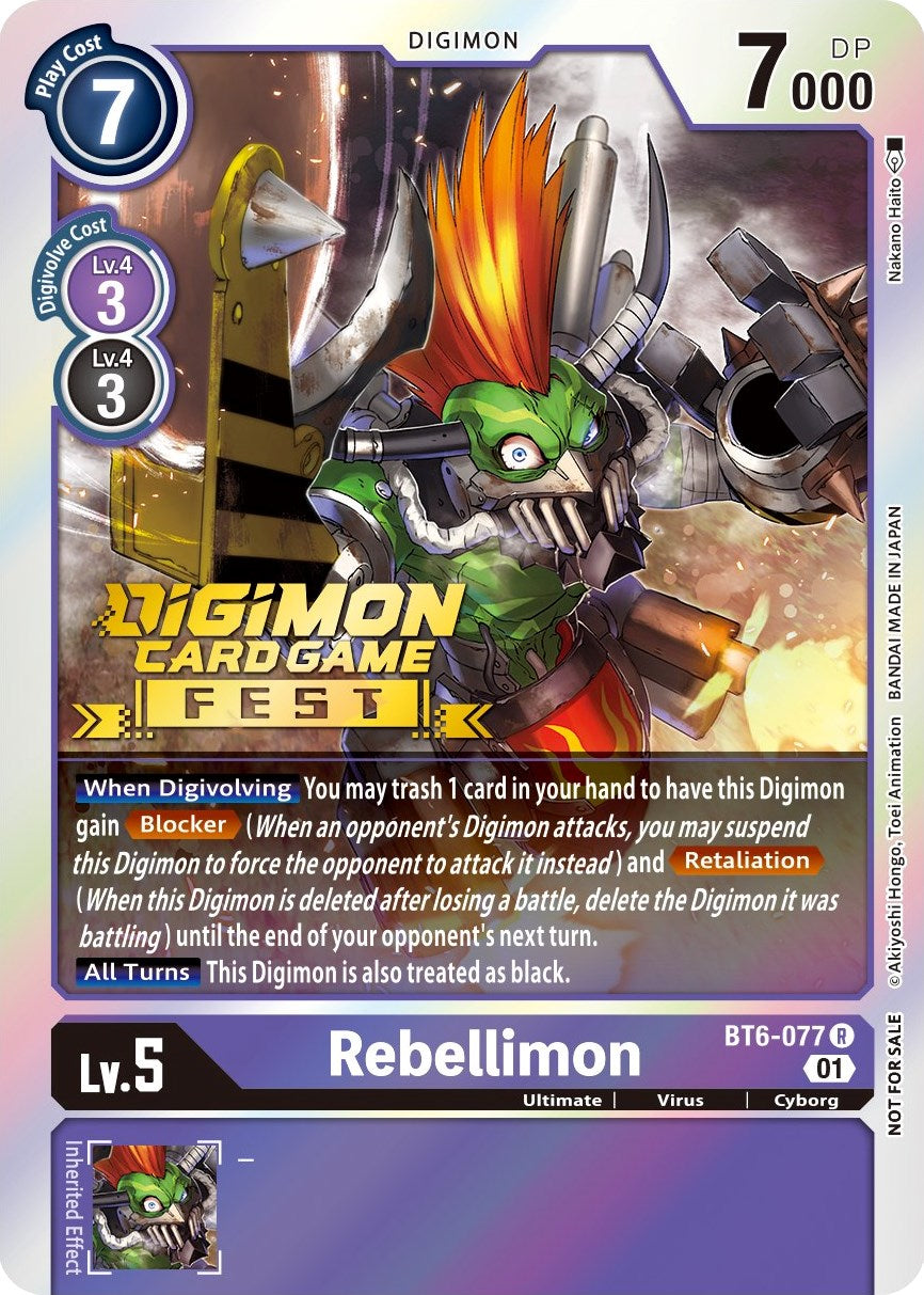 Rebellimon [BT6-077] (Digimon Card Game Fest 2022) [Double Diamond Promos] | Anubis Games and Hobby