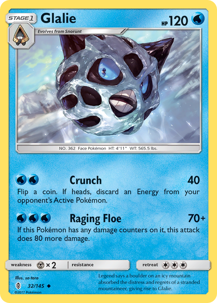 Glalie (32/145) [Sun & Moon: Guardians Rising] | Anubis Games and Hobby