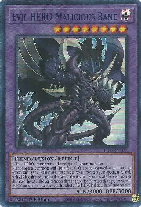 Evil HERO Malicious Bane (Blue) [LDS3-EN033] Ultra Rare | Anubis Games and Hobby