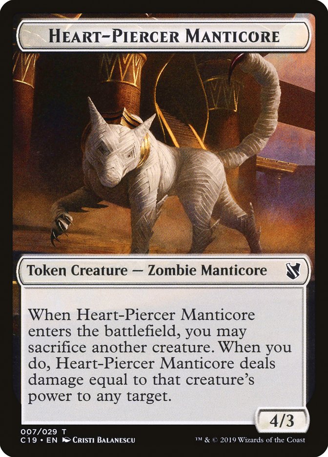 Heart-Piercer Manticore Token [Commander 2019 Tokens] | Anubis Games and Hobby