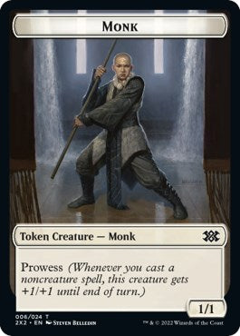 Wrenn and Six Emblem // Monk Double-Sided Token [Double Masters 2022 Tokens] | Anubis Games and Hobby