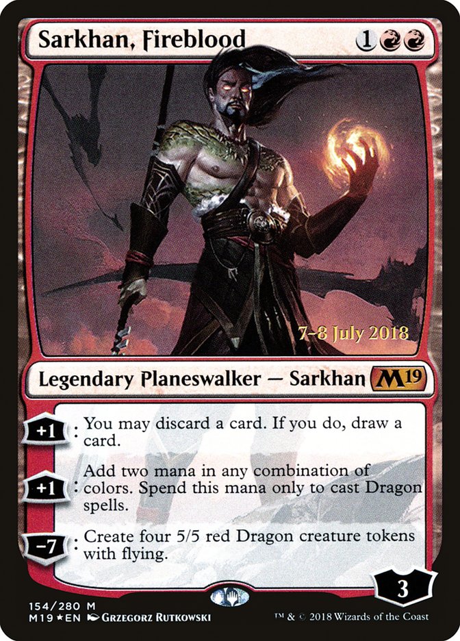 Sarkhan, Fireblood [Core Set 2019 Prerelease Promos] | Anubis Games and Hobby