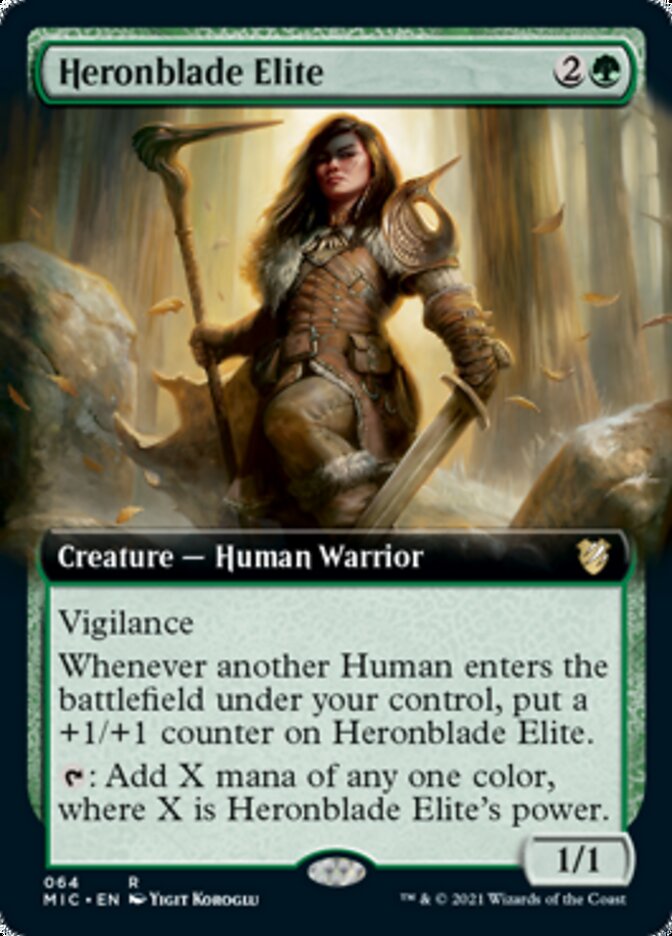 Heronblade Elite (Extended Art) [Innistrad: Midnight Hunt Commander] | Anubis Games and Hobby