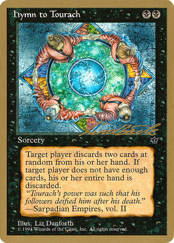 Hymn to Tourach (Circle) (Leon Lindback) [Pro Tour Collector Set] | Anubis Games and Hobby