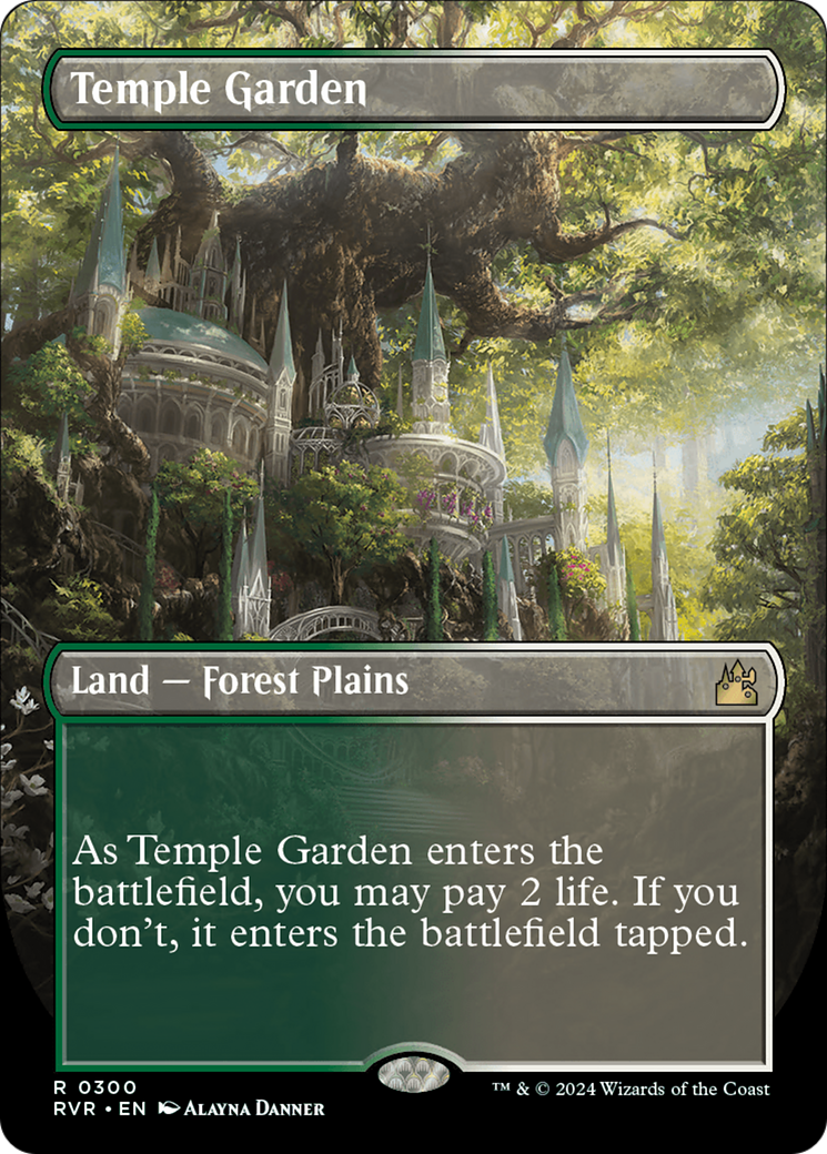 Temple Garden (Borderless) [Ravnica Remastered] | Anubis Games and Hobby