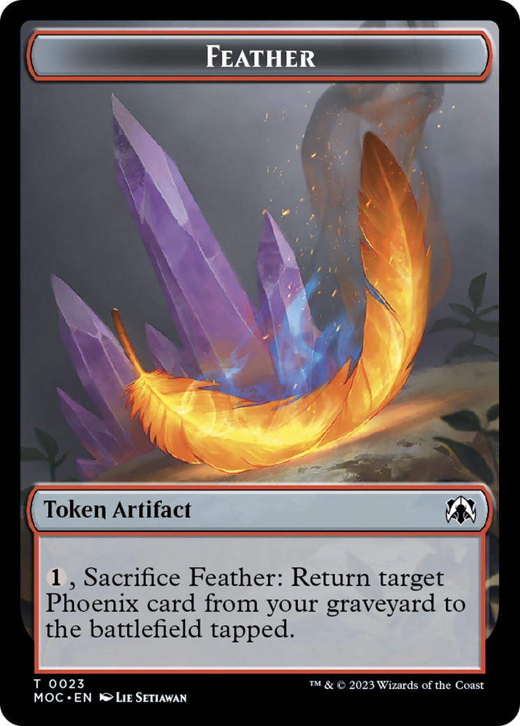 Feather // Servo Double-Sided Token [March of the Machine Commander Tokens] | Anubis Games and Hobby