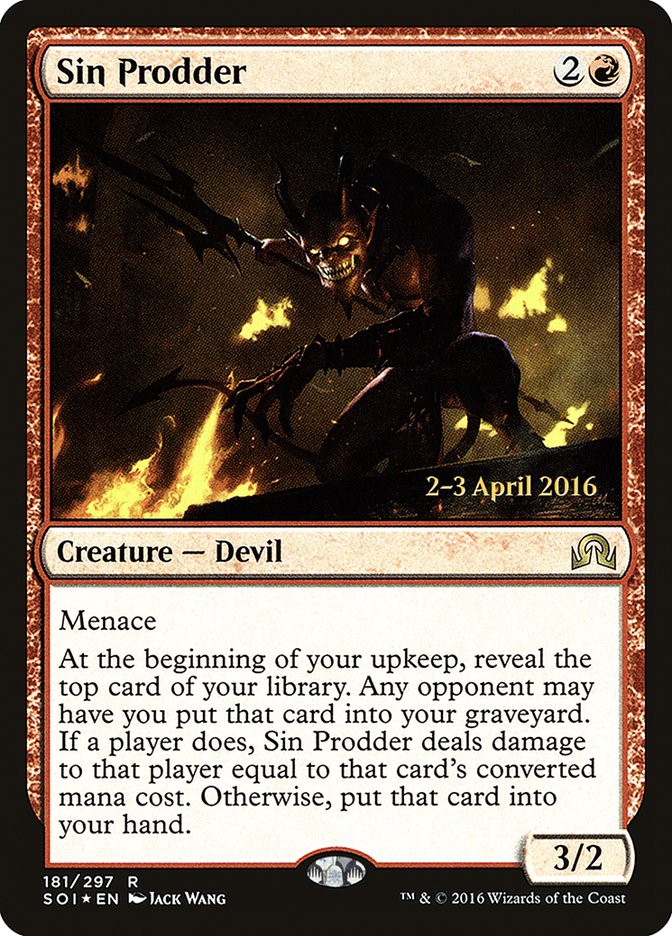 Sin Prodder [Shadows over Innistrad Prerelease Promos] | Anubis Games and Hobby