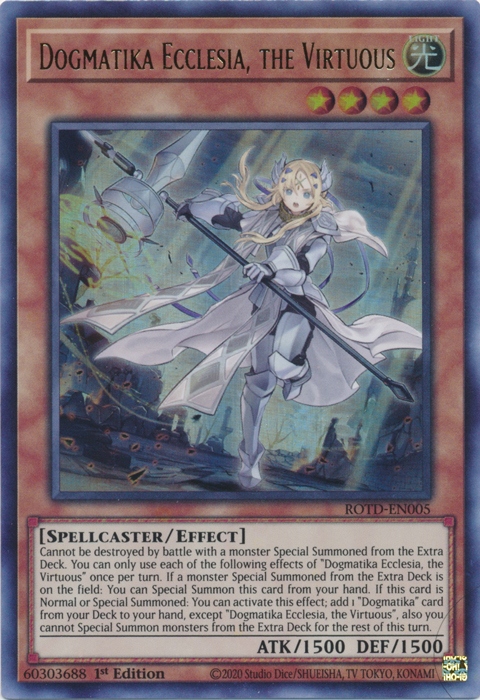 Dogmatika Ecclesia, the Virtuous [ROTD-EN005] Starlight Rare | Anubis Games and Hobby