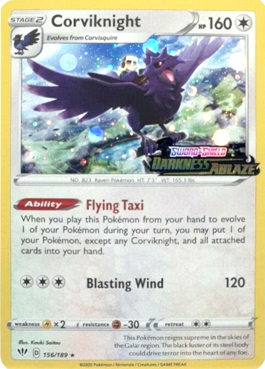 Corviknight (156/189) (Cosmos Holo) [Sword & Shield: Darkness Ablaze] | Anubis Games and Hobby