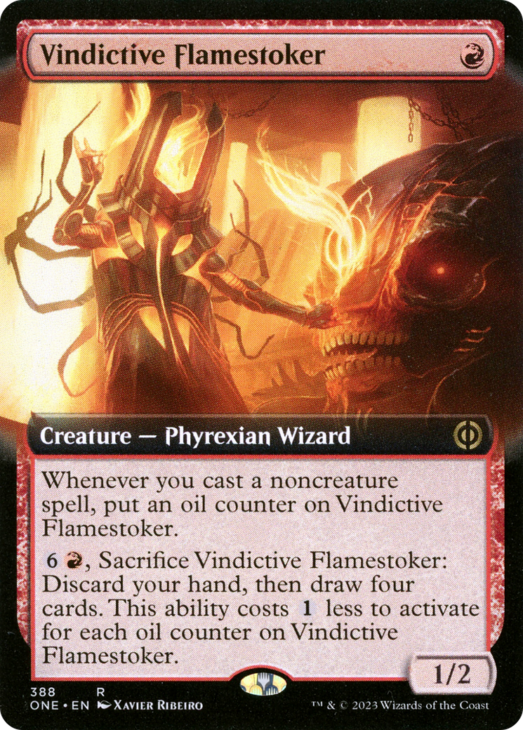 Vindictive Flamestoker (Extended Art) [Phyrexia: All Will Be One] | Anubis Games and Hobby