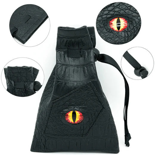 Leatherette Dice Bag - Fire Demon Eye | Anubis Games and Hobby