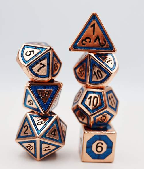 Copper Teal Compass Metal RPG set | Anubis Games and Hobby