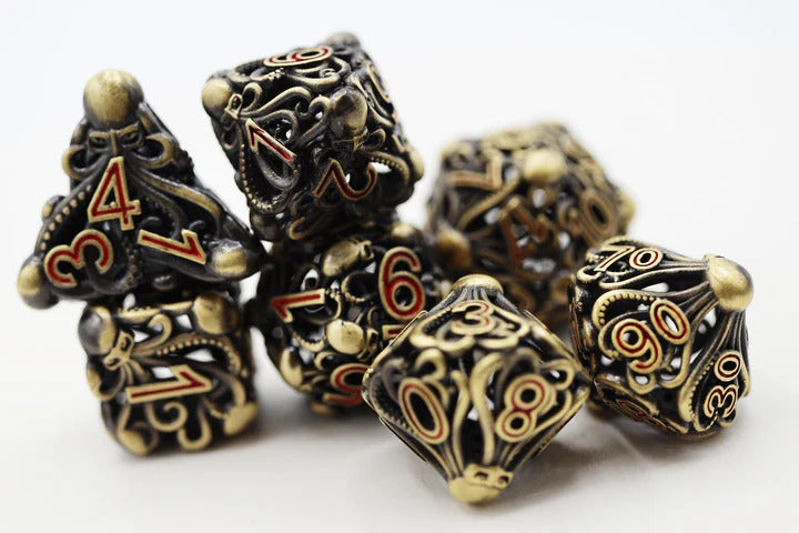 Mind Eater Hollow Bronze RPG Metal Dice | Anubis Games and Hobby