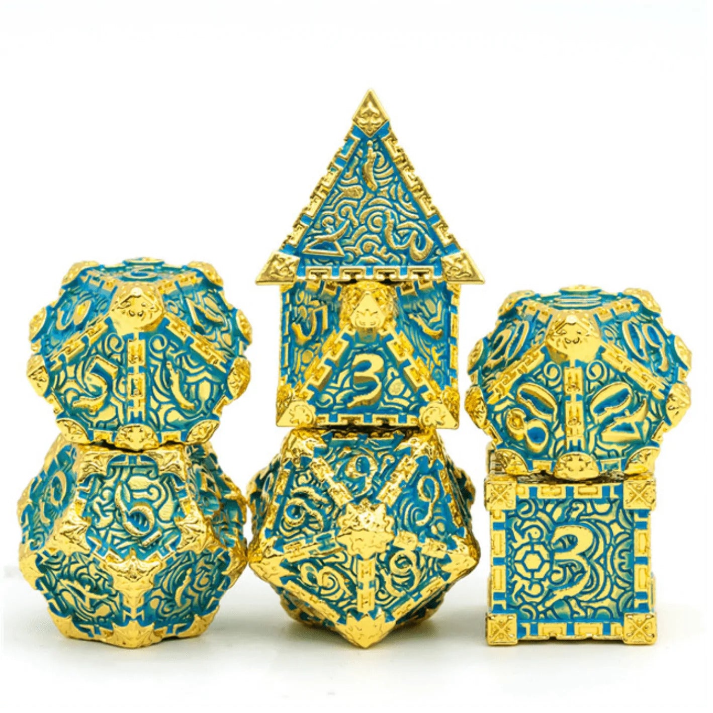 Dagger of Venom Teal RPG Metal Dice | Anubis Games and Hobby