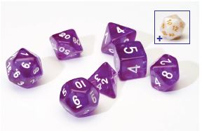 PURPLE TRANSLUCENT 7 DIE SET | Anubis Games and Hobby