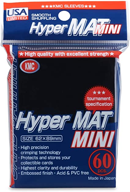 KMC Small Sleeves Hyper Matte Black 60-Count | Anubis Games and Hobby