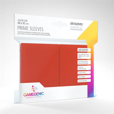 Gamegenic Prime Sleeves Red (66x91) | Anubis Games and Hobby