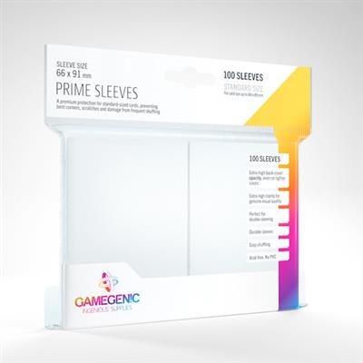 Gamegenic Prime Sleeves White (66x91) | Anubis Games and Hobby