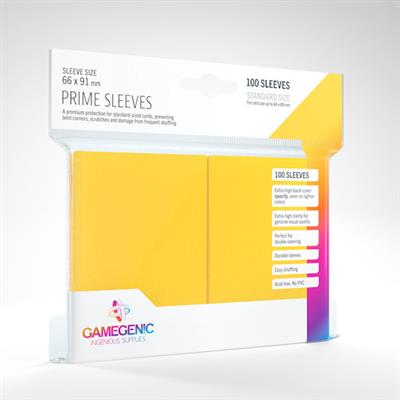 Gamegenic Prime Sleeves Yellow (66x91) | Anubis Games and Hobby