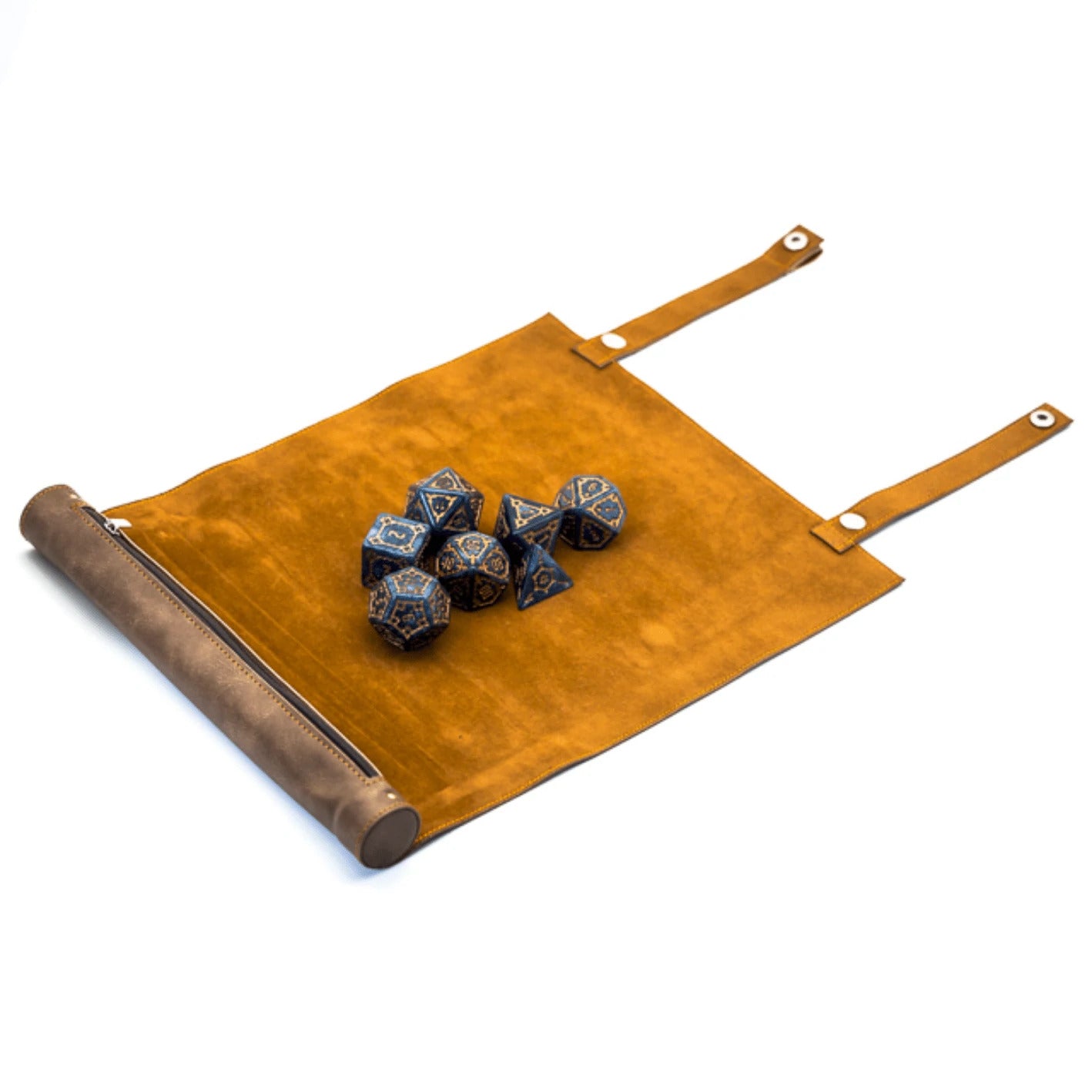 Roll Up Leatherette Dice Mat - Brown | Anubis Games and Hobby