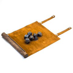 Roll Up Leatherette Dice Mat - Brown | Anubis Games and Hobby