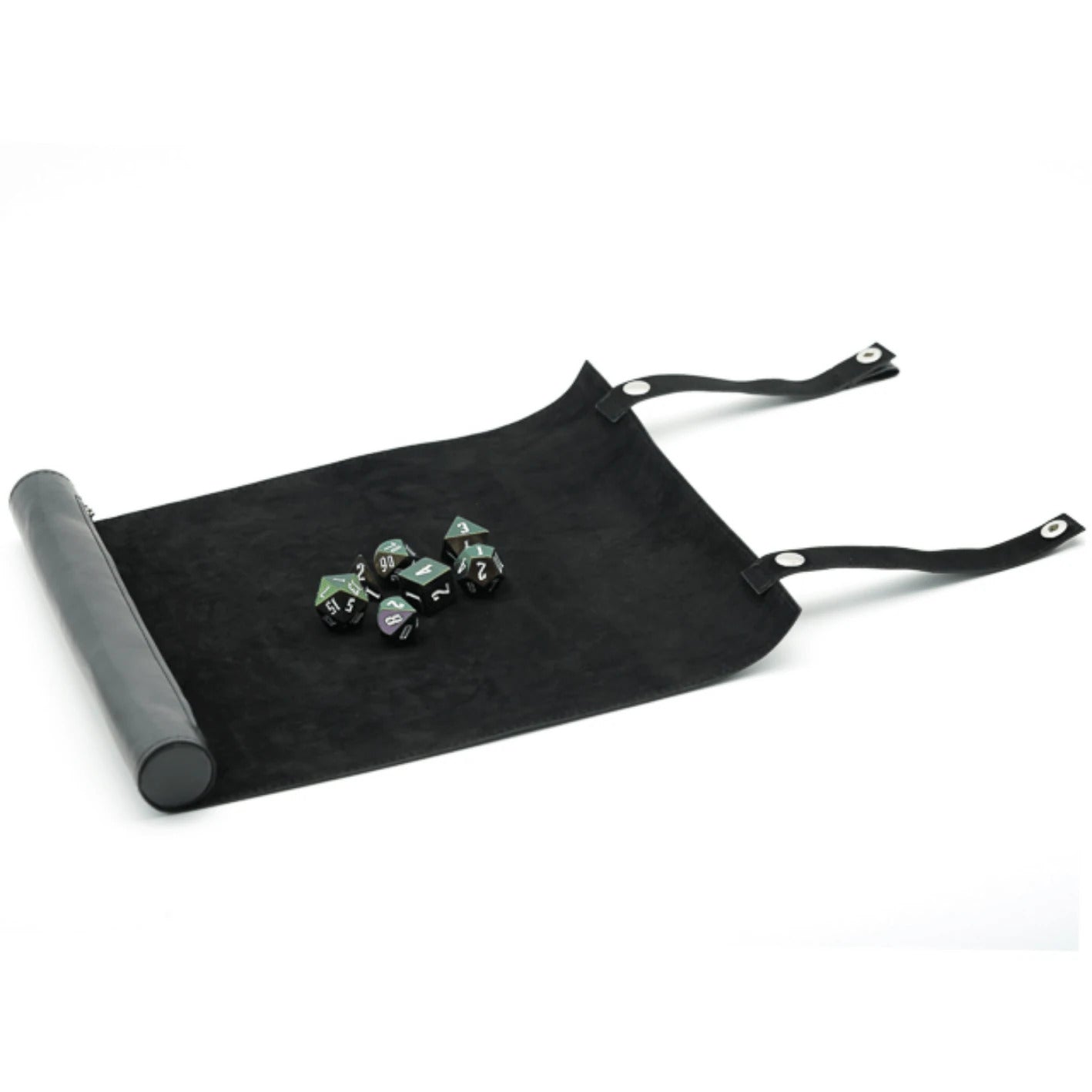 Roll Up Leatherette Dice Mat - Black | Anubis Games and Hobby