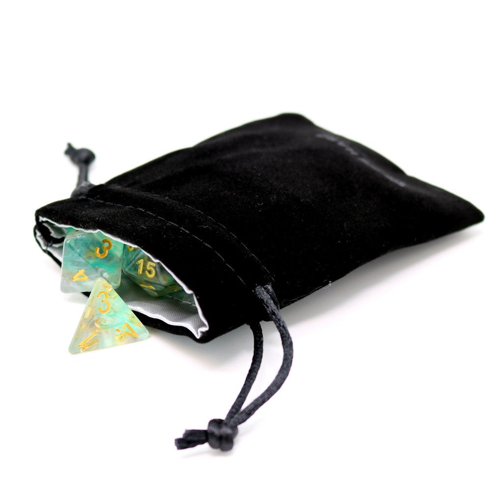 Small Velvet Dice Bag - Black | Anubis Games and Hobby