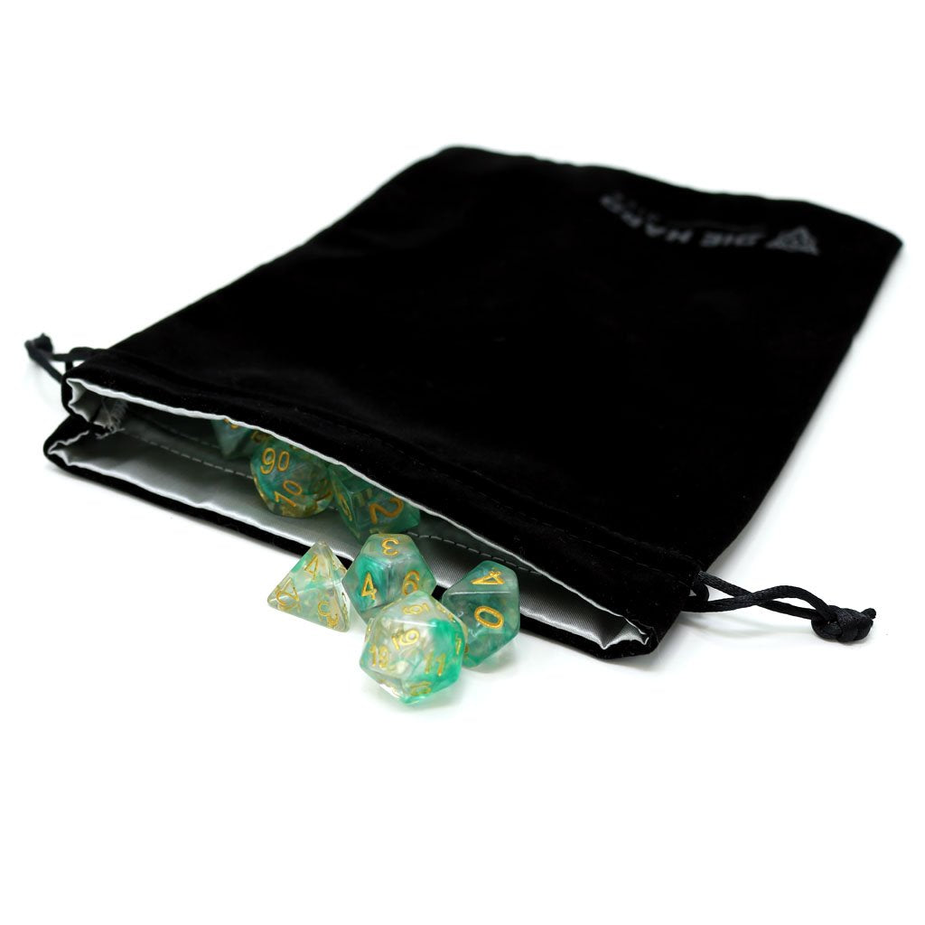 Large Velvet Dice Bag - Black | Anubis Games and Hobby