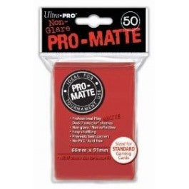 UP Pro Matte Deck Protector Standard Sleeves - Red 50ct | Anubis Games and Hobby