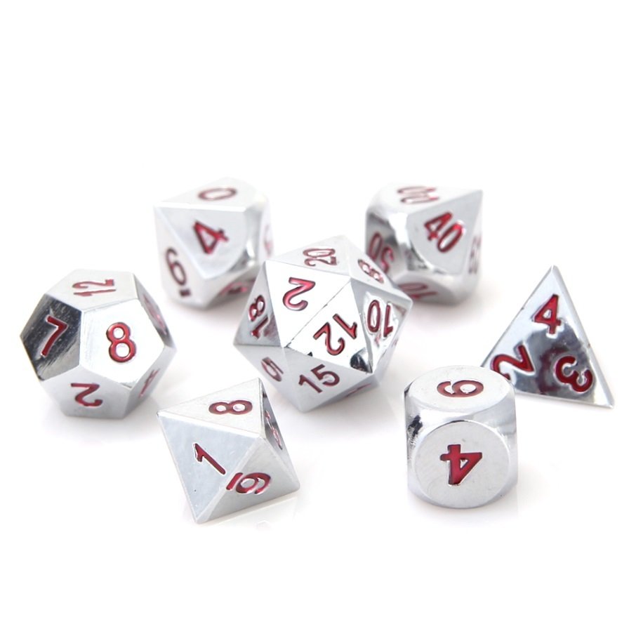 Classic Silver Ruby - RPG Dice | Anubis Games and Hobby