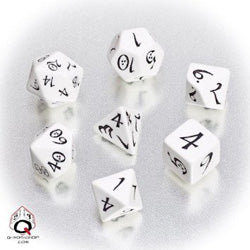 Classic RPG 7 Set Dice, White & Black | Anubis Games and Hobby