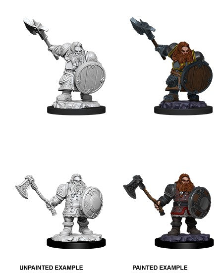 Unpainted Minis: Male Dwarf Fighter | Anubis Games and Hobby