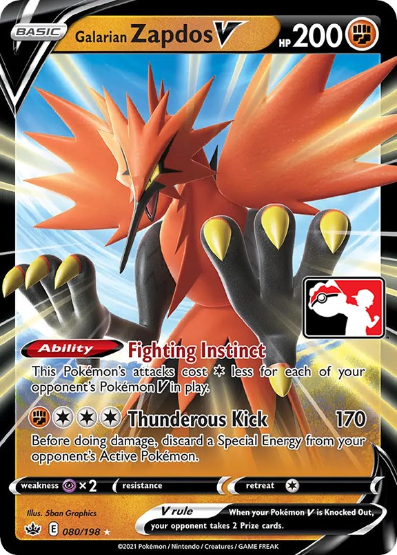 Galarian Zapdos V (080/198) [Prize Pack Series One] | Anubis Games and Hobby