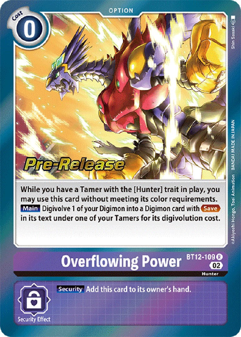 Overflowing Power [BT12-109] [Across Time Pre-Release Cards] | Anubis Games and Hobby