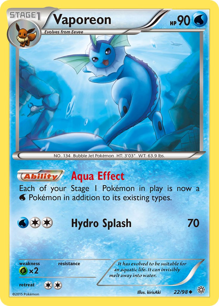 Vaporeon (22/98) [XY: Ancient Origins] | Anubis Games and Hobby
